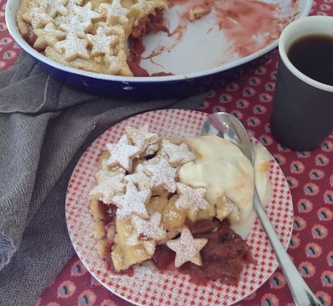 Quandong and Rhubarb pie a delicious and health pie to enjoy hot or cold