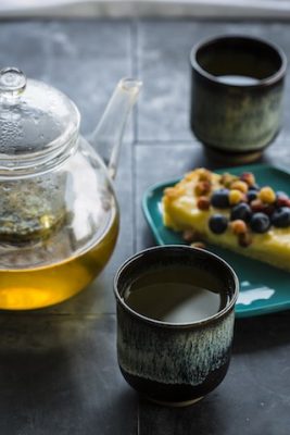 Afternoon or evening, relax with a cup of tea and muntrie slice