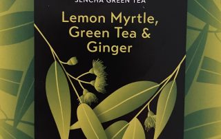 lemon myrtle, green tea & ginger, the great pick me up tea