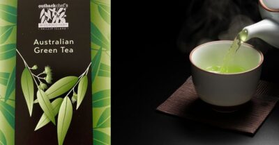 Australian grown green tea, Sencha. Now available in sustainable tea bags. Australian grown in Victoria