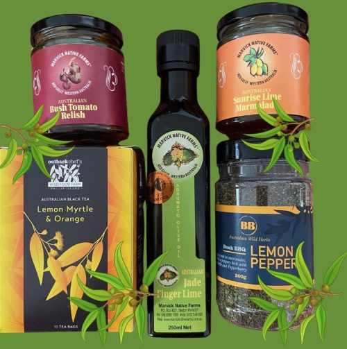 A delicious selection of products featuring Australian wild herbs and spices
