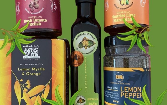A delicious selection of products featuring Australian wild herbs and spices