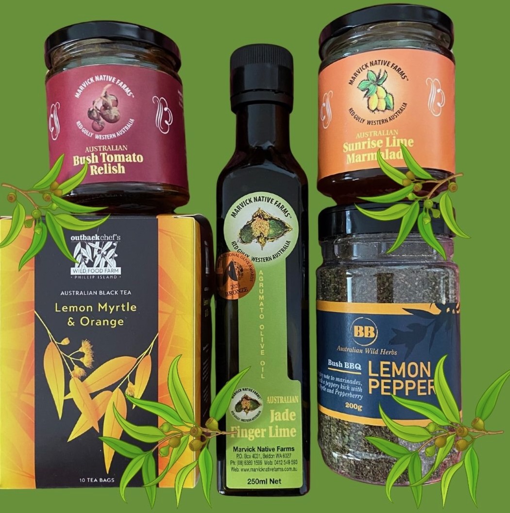 A delicious selection of products featuring Australian wild herbs and spices