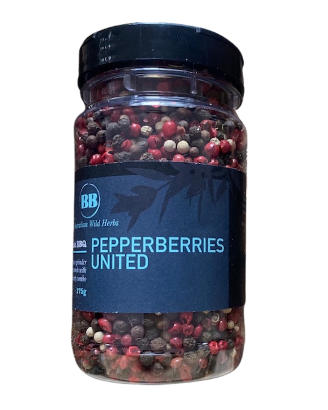 Pepperberries United, a combo of Australian native pepperberries and red, green & white peppercorns