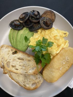 Eggs the way you like it with mushrooms, avocado and hash brown, breakfast couldnt be better