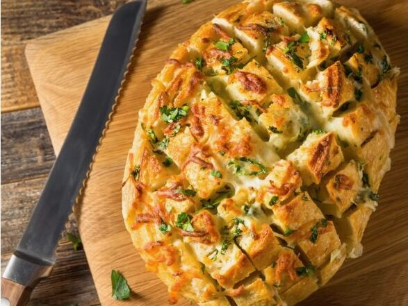 This cheesy garlic damper is a great option to serve with any meal