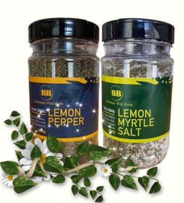 Gourmet Lemon Myrtle Pepperberry Sea Salt blend shaker jar