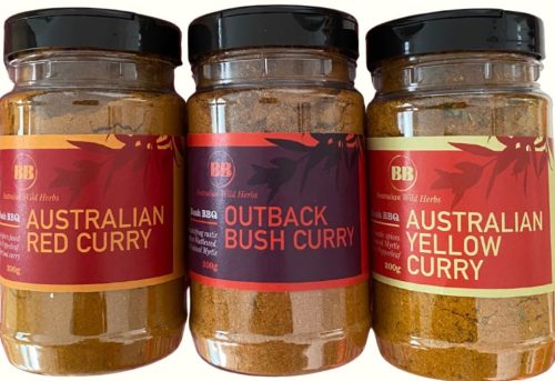 3 Bush BBQ curries to enjoy, each one a little different fused with Australian native herbs