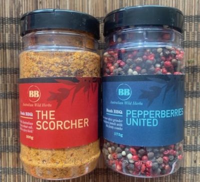 Spice Duo of Pepperberries United and our specialty meat rub The Scorcher