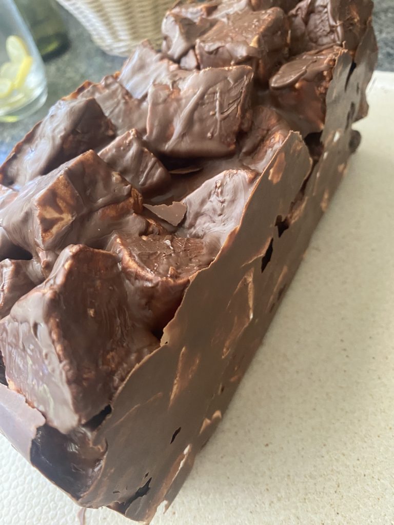 Rocky Road, a delicious chocolaty treat that is easy to make