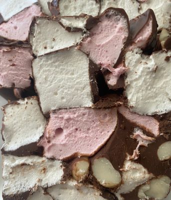 Rocky Road a delicious sweet treat from the past. Try this recipe making your own marshmallow